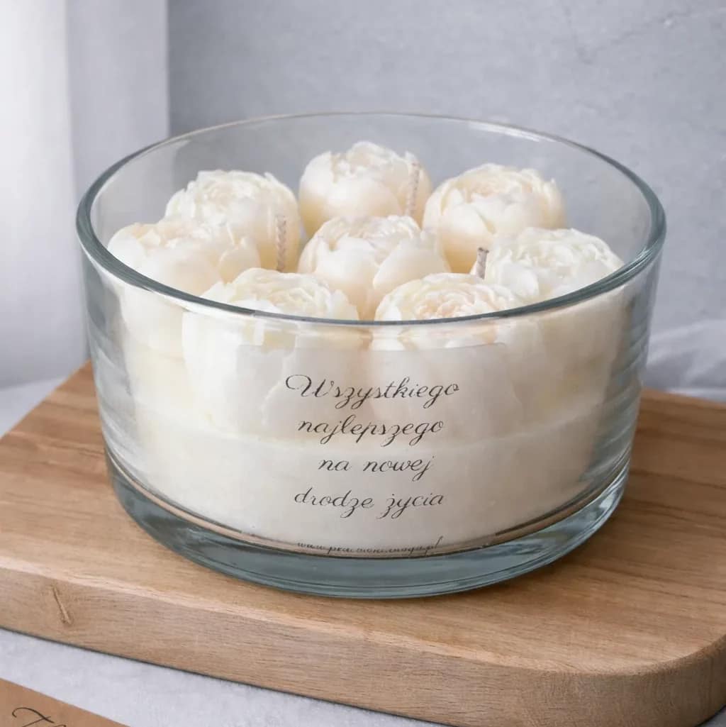 Świeca sojowa w szkle XXL Piwonie