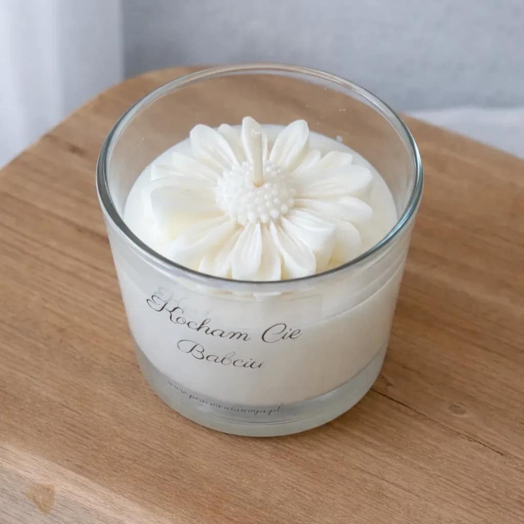 Świeca sojowa w szkle S Stokrotka