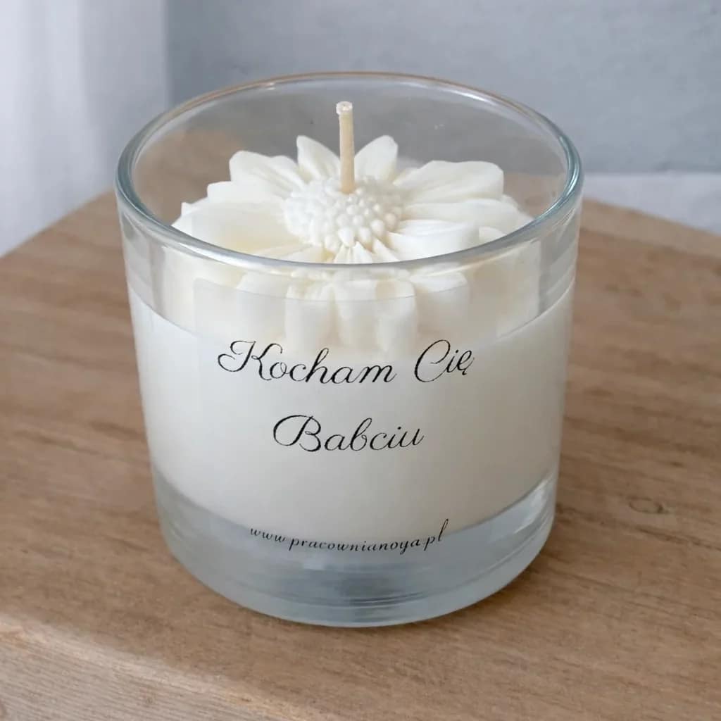 Świeca sojowa w szkle S Stokrotka