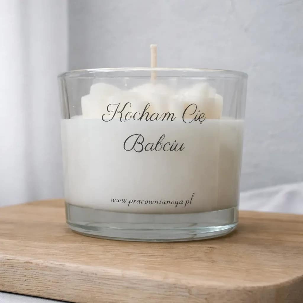 Świeca sojowa w szkle S Stokrotka