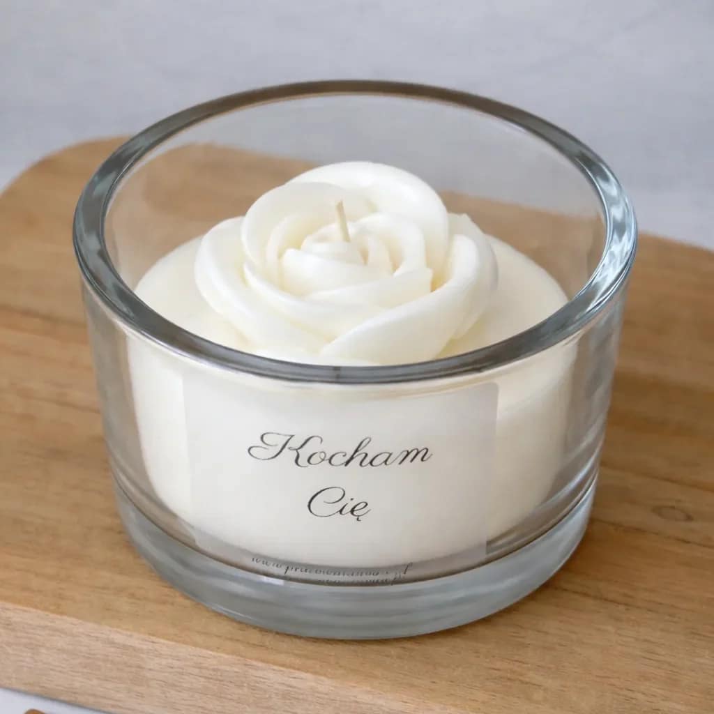 Świeca sojowa w szkle M Róża