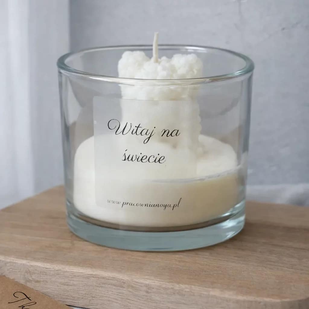 Świeca sojowa w szkle L Miś