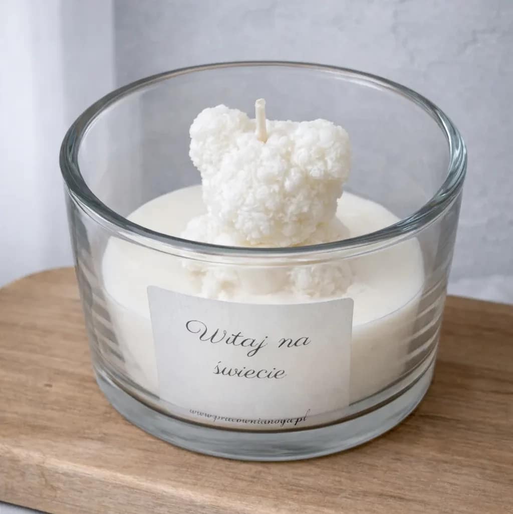 Świeca sojowa w szkle L Miś