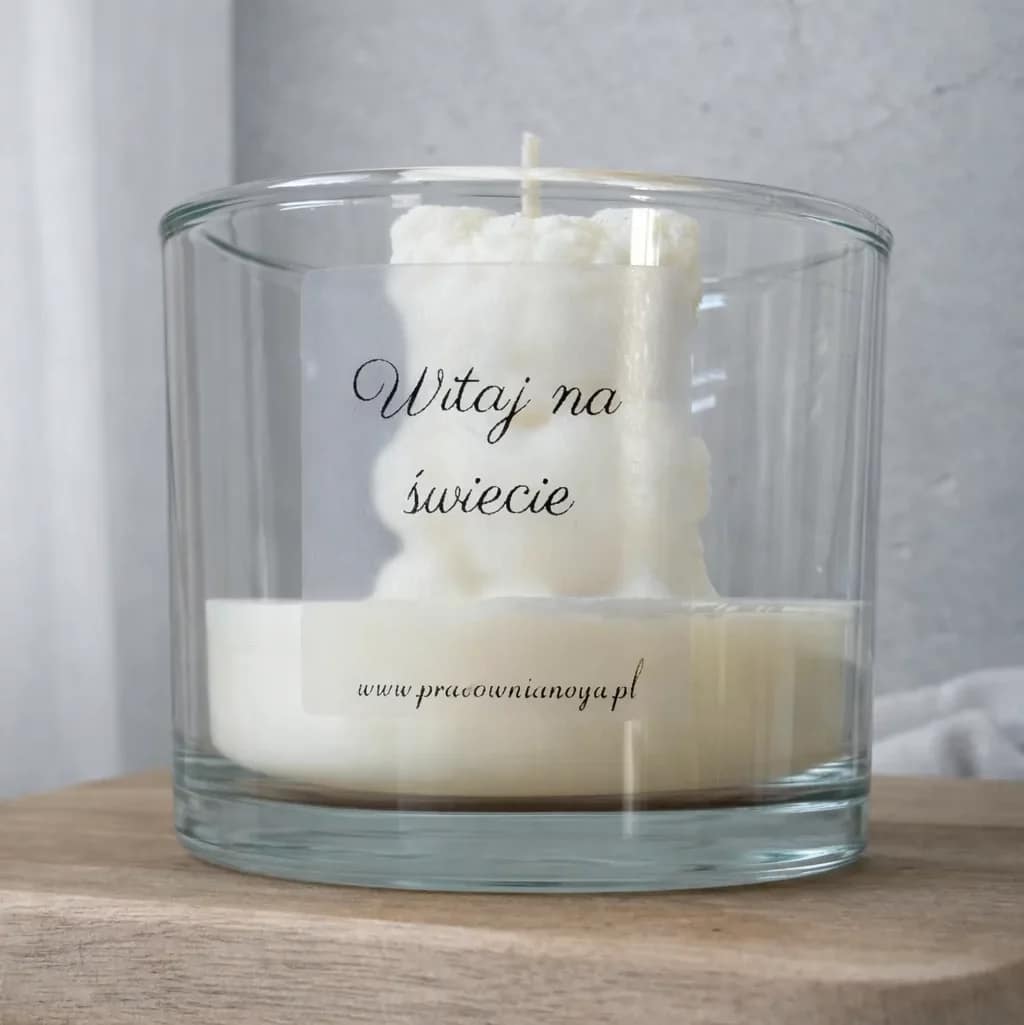 Świeca sojowa w szkle L Miś