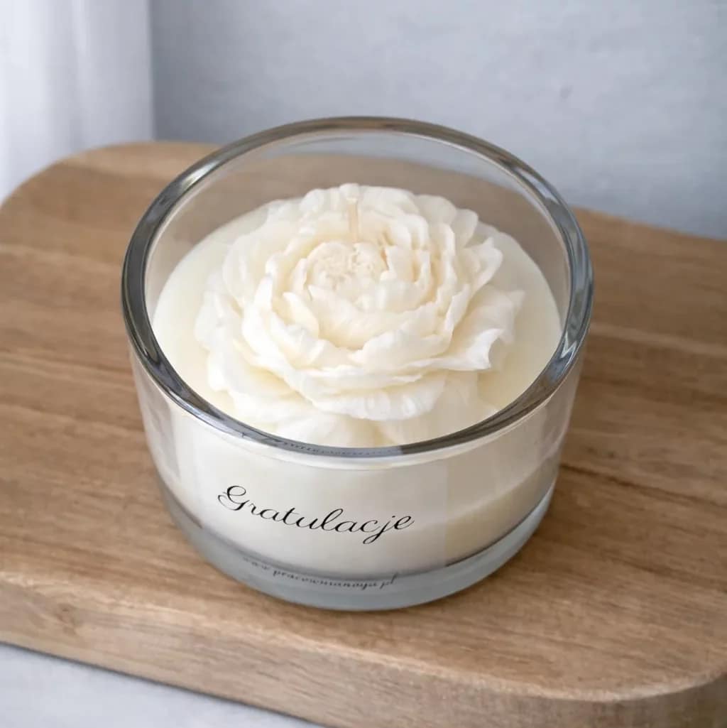 Świeca sojowa w szkle M Piwonia