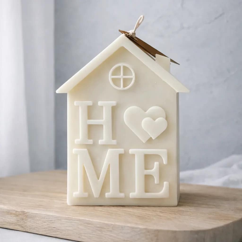 Świeca sojowa dom z sercem